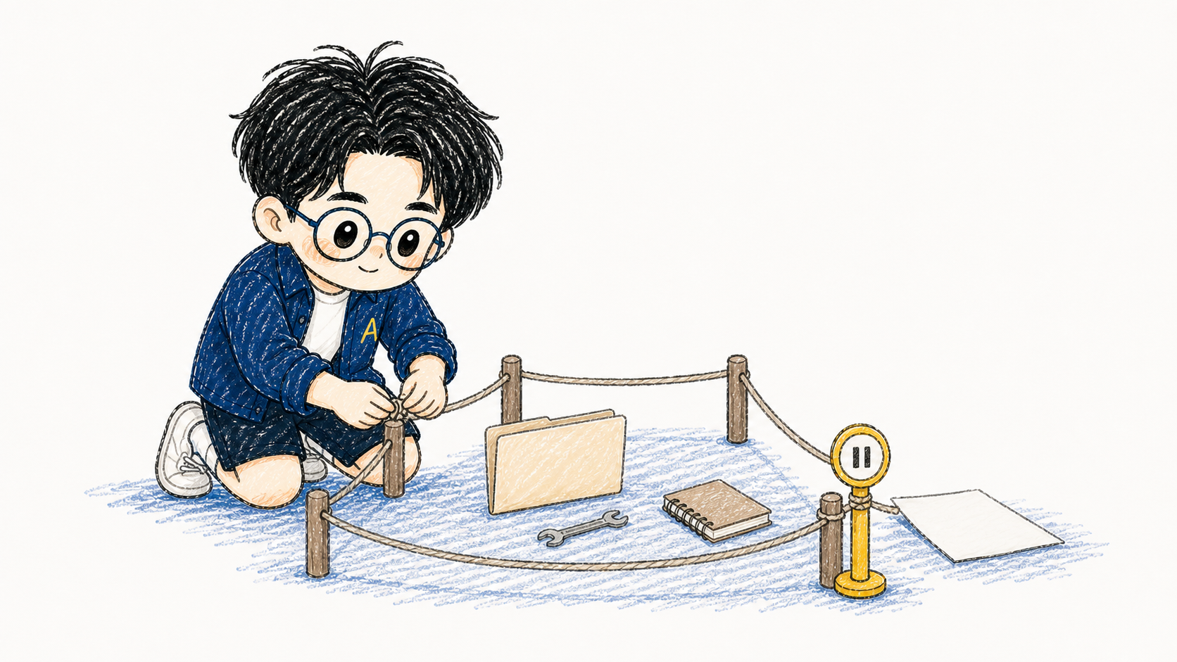 手繪 Aaron 在明確的資料、工具、權限與停止條件邊界內工作