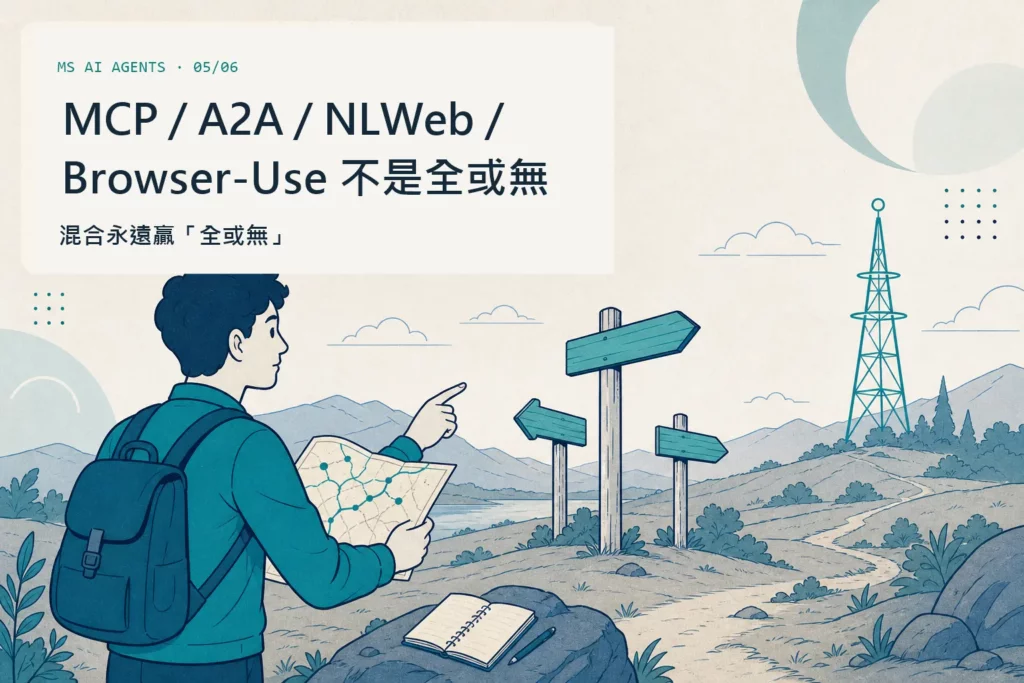 Browser-Use 跟 MCP 都很熱——但官方課程說:兩個都不是「全或無」的選擇(拆解微軟 L11 / L15)